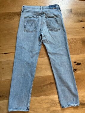 MOTHER Light Blue Denim Ankle Straight Leg Jeans